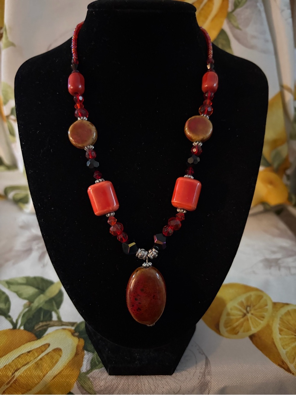 You and I Red Bead Pendant Necklace - Women's Jewelry